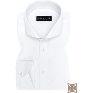 John Miller - Overhemd - Wit - Katoenmix - Lange Mouwen
