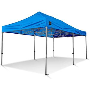 Easy-Up Partytent 3x6 m Professionele Vouwtent GO-UP50 Aluminium Blauw Incl. gratis transporttas op wielen en spanbandenset met haringen