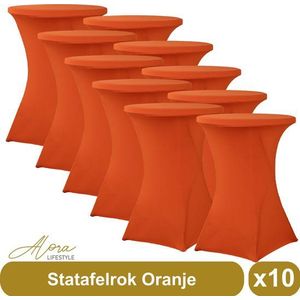 Alora - Statafelrok - Oranje - Stretchstof - Geschikt voor Ronde Statafels