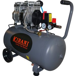 Kibani super stille compressor 50 liter – olievrij – 8 BAR – 63 DB – Super Silent - Low Noise - Compressoren - 50L