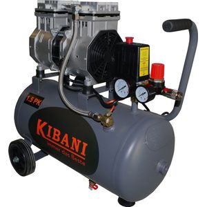 Kibani super stille compressor 24 liter – olievrij – 8 BAR – 63 dB – Super Silent - Low Noise - Compressoren - 24L
