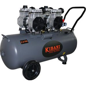 Kibani super stille compressor 100 liter – olievrij – 8 BAR – 63 dB – Super Silent - Low Noise - Compressoren - 100l