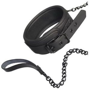 Dream Toys Blaze Collar and Leash halsband met riem black 89 cm