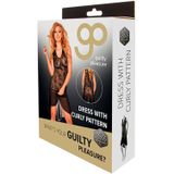 Guilty Pleasure Datex Dress met patroon - Zwart - Maat: S