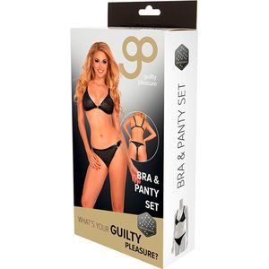Guilty Pleasure - Printed datex lingerie set - Zwart