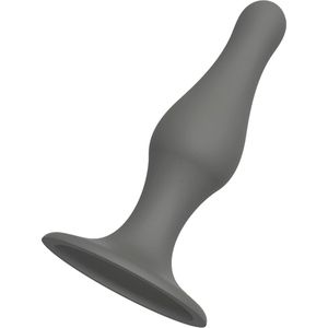 Grijze Siliconen Buttplug met Zuignap 11 cm