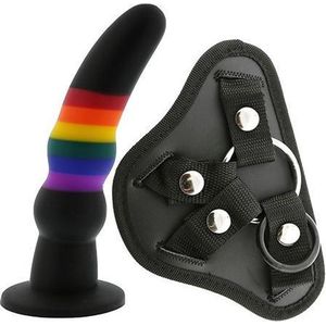 Dream Toys - Colourful Love - Strap-on met regenboog dildo