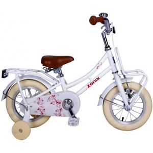 Zonix Meisjesfiets 12 Inch – Omafiets-stijl Wit Voordrager Stevig Frame. Gratis Rijklaar Bezorgd. | Nieuw (outlet)