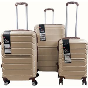 Libiao A07 Kofferset 3 Delig - 85l & 50l & 30l - Goud