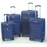 Kofferset Banerle - 4 Delig Softcase - 4 Wielen Reisbagage - Blauw