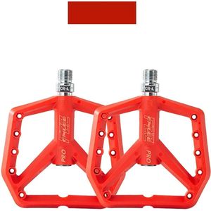 Hbs Pd-500 Nylon Mtb Pedalen - Verbreed Antislip Design - Du Plus 1 Lager - Rood