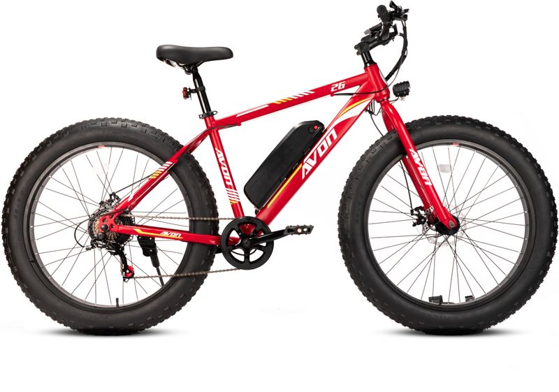 Avon E-bike Fatbike 26 Inch – 250w Motor 60-80km Actieradius 7-speed Shimano Rood Gratis Rijklaar