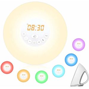 Wake up light | FM Radio | Alarm | Wekker | Snooze | 6 Verschillende Kleuren | Multi Kleur | 10 lichtinstellingen |