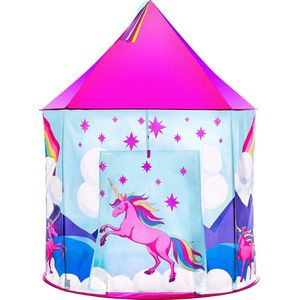 LifeGoods Speeltent - Vanaf 3 jaar - 100x130cm - Meisjes - Incl. Eenhoorn Hoofdband en Draagtas - Roze