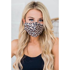 Premium kwaliteit katoen mondkapje - mondmasker - gezichtsmasker | herbruikbaar / Wasbaar | Cheetah - AWR