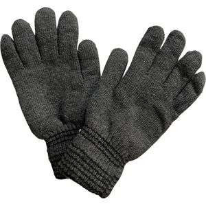 Warme Winter Handschoenen | Hoogwaardige Kwaliteit | One Size / Unisex | Gestreept | Donker Grijs