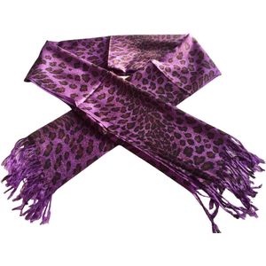 Premium kwaliteit dames sjaal / Wintersjaal / lange sjaal - Paars / Tijgerprint