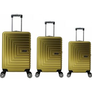 UltraTravel 3-delige reiskoffer set - polycarbonaat - 360 graden draaiwielen - Goud