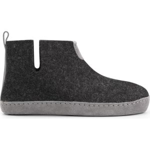 Travelin' Stay-Home Pantoffels - Grijs - Wollen - Suede Zool