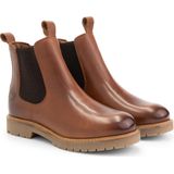 Travelin' Rosseland Dames Leren Chelseaboots - Wol gevoerd - Cognac Leer
