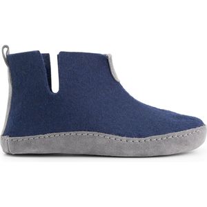Travelin' Stay-Home Pantoffels - Marine Blauw - Wollen - Suède Zool