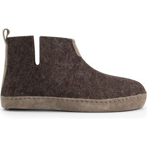 Travelin' Stay-Home Pantoffels - Bruin - Wollen - Suede Zool