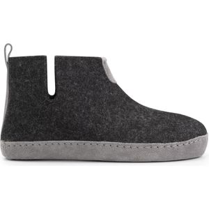 Travelin' Stay-Home Pantoffels - Grijs - Wollen - Suede Zool
