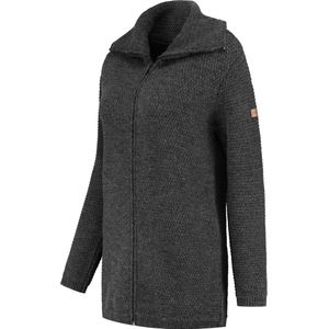 Travelin' Vest Nivala Lang Dames Cardigan - Dun gebreid -Donkergrijs