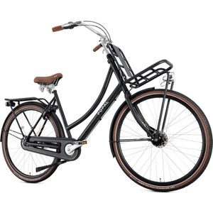 Popal Daily Dutch Prestige N7 - Transportfiets - Stadsfiets - Dames - 59 centimeter - Mat Zwart