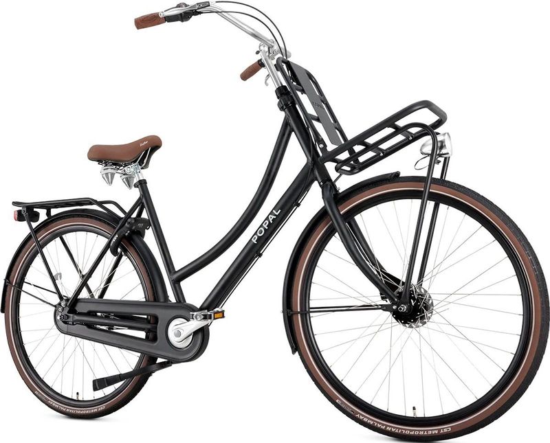 Popal Daily Dutch Prestige N7 - Transportfiets - Stadsfiets - Dames - 59 centimeter - Mat Zwart