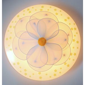 Funnylight kids plafond lamp Flower wit - plafonniere met prachtige 3D organza bloem voor in de kinder slaapkamer