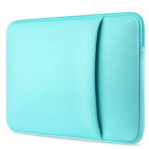 Case2go - Laptop Sleeve geschikt voor Macbook en Laptop - met extra vak voor Tablet - 14 inch - Turquoise