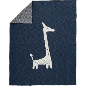 Fresk - Gebreide deken - Baby Deken - Giraf Indigo 100x150cm