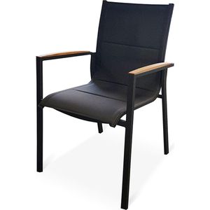 Tierra - Foxx - Tuinstoel - Antraciet - Aluminium - Teakhout