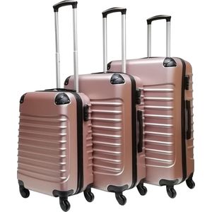 Trimix 3 delige ABS Kofferset - Rosé Goud