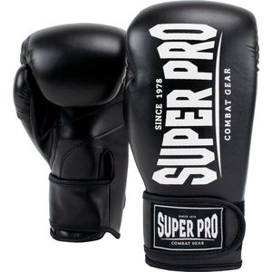 Super Pro Combat Gear Champ (kick)bokshandschoenen Zwart/Wit 8oz