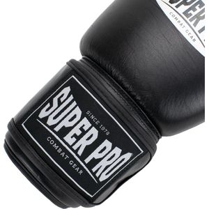 Super Pro Boxer Pro Bokshandschoenen Velcro Zwart/Wit - 16 oz.