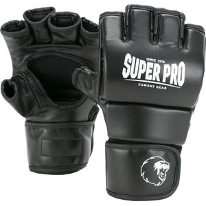 Super Pro Combat Gear Brawler MMA Handschoenen Zwart/Wit Extra Small