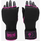 Super Pro Combat Gear Binnenhandschoenen Met Bandage Zwart/Roze Large