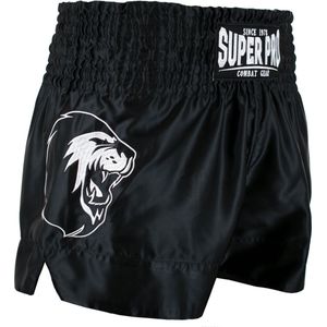 Super Pro Combat Gear - Kickboksshort Hero - Zwart - Satijn Polyester