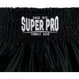 Super Pro Combat Gear - Kickboksshort Hero - Zwart - Satijn Polyester