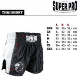Super Pro Combat Gear - Thai en Kickboksshort Brave - Zwart/Wit - Extra Extra Large