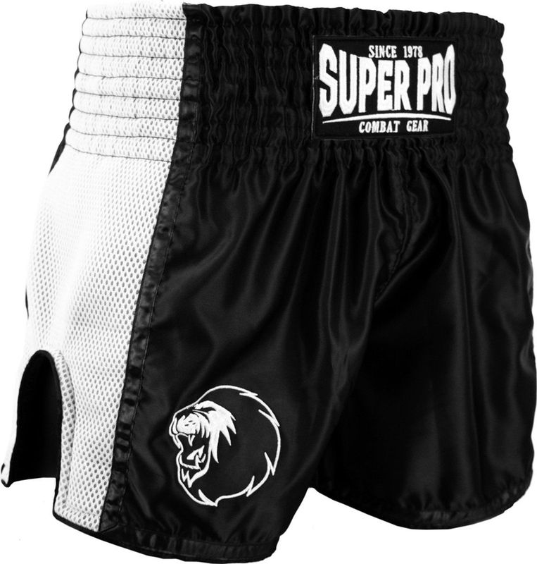 Super Pro Combat Gear - Thai en Kickboksshort Brave - Zwart/Wit - Extra Extra Large