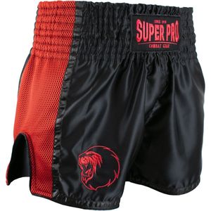 Super Pro Combat Gear - Thai en Kickboksshort Brave - Zwart/Rood - Extra Large