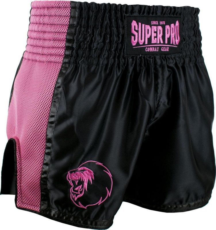 Super Pro - Combat Gear - Korte Broek - Blauw/Rood - Satijn Polyester