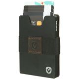 Pasjeshouder Aluminium - Briefgeld houder - elastieken geldband - 6 tot 8 pasjes - RFID - Vintage Brown