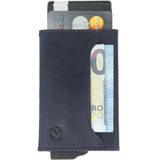 Pasjeshouder met ejector - Leren sleeve - 6 tot 7 pasjes - RFID - Vintage Blauw