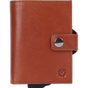 Pasjeshouder Maverick The Original RFID compact met sluitlip leder donkerbruin