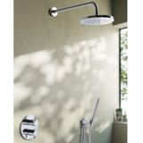 Hotbath Laddy inbouw douche set met 2 weg IBS2RA geborsteld nikkel 3 standen handdouche wandarm 35cm douchekop 20cm