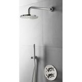 Hotbath Chap inbouw douche set met 2-weg omstel IBS3A geborsteld nikkel 3 standen handdouche wandarm 35cm douchekop 20cm